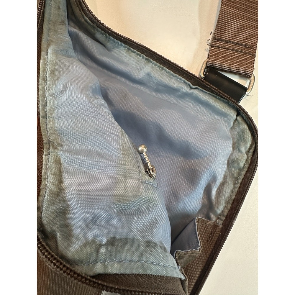 Baggallini Uptown Nylon Crossbody Sling Organizer Bag Travel Brown Khaki Medium - Picture 8 of 9